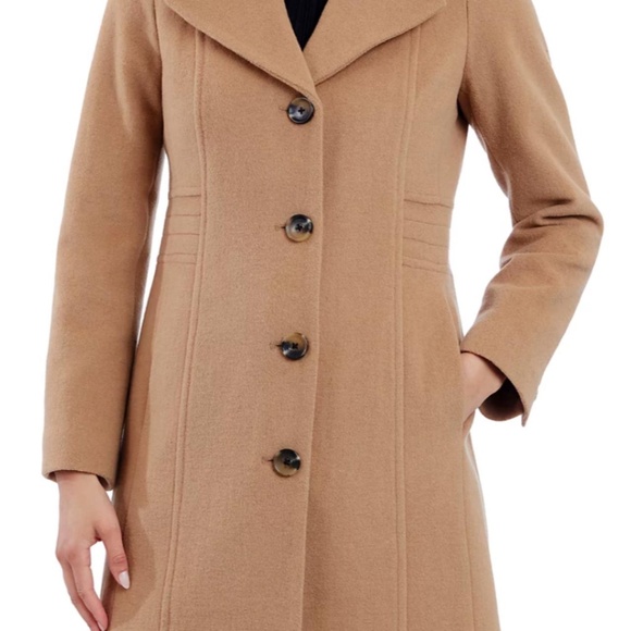 Anne Klein Women's Single-Breasted Notched-Collar Coat - Picture 1 of 8